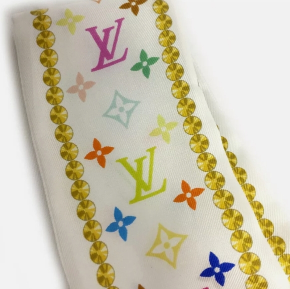 AUTH LOUIS VUITTON SILK SCARF TWILLY/SCARF RING - Picture 6 of 10